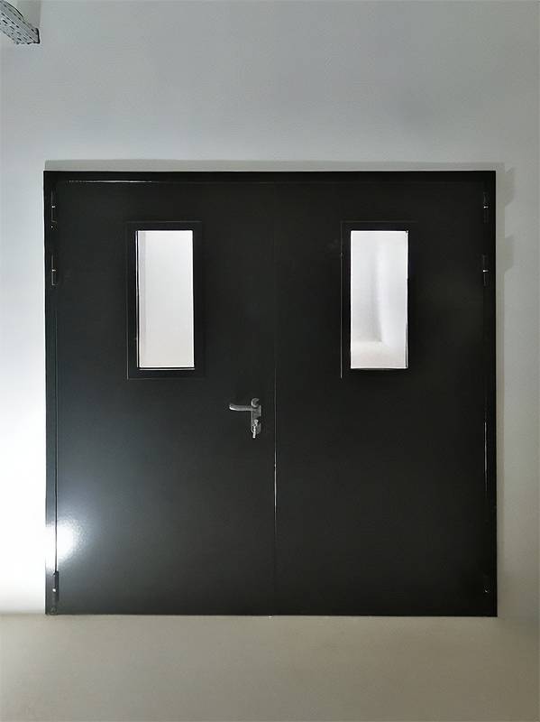 Остеклённая двустворчатая дверь